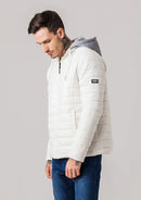 Jaqueta Puffer com capuz de moletom Masculina Endless - Branca / 47662