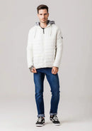 Jaqueta Puffer com capuz de moletom Masculina Endless - Branca / 47662