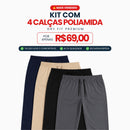 Kit 4 Calças DryFit Premium Performance - Secagem rápida, Bolso com Zíper e Ajuste Anatômico | FRETE GRÁTIS